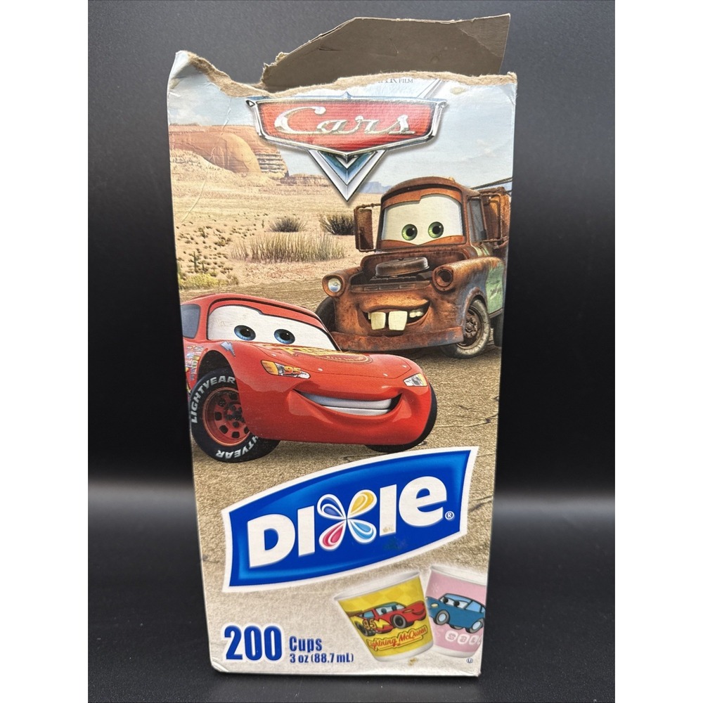 Disney Pixar Cars Dixie Cups 3 Oz, Bathroom Size, Open Box, Nearly Full